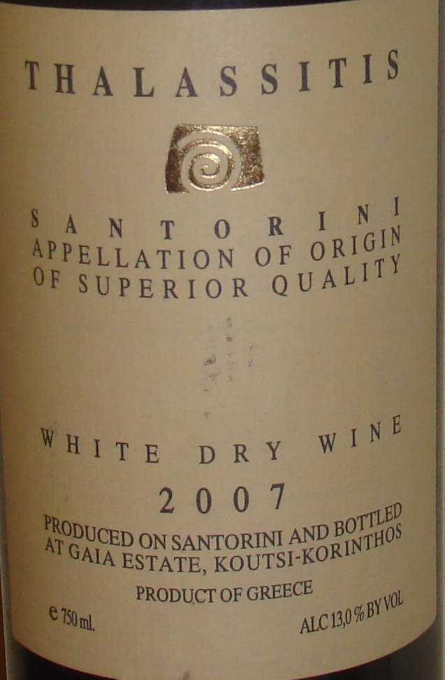 Thalassitis wine, Santorini
