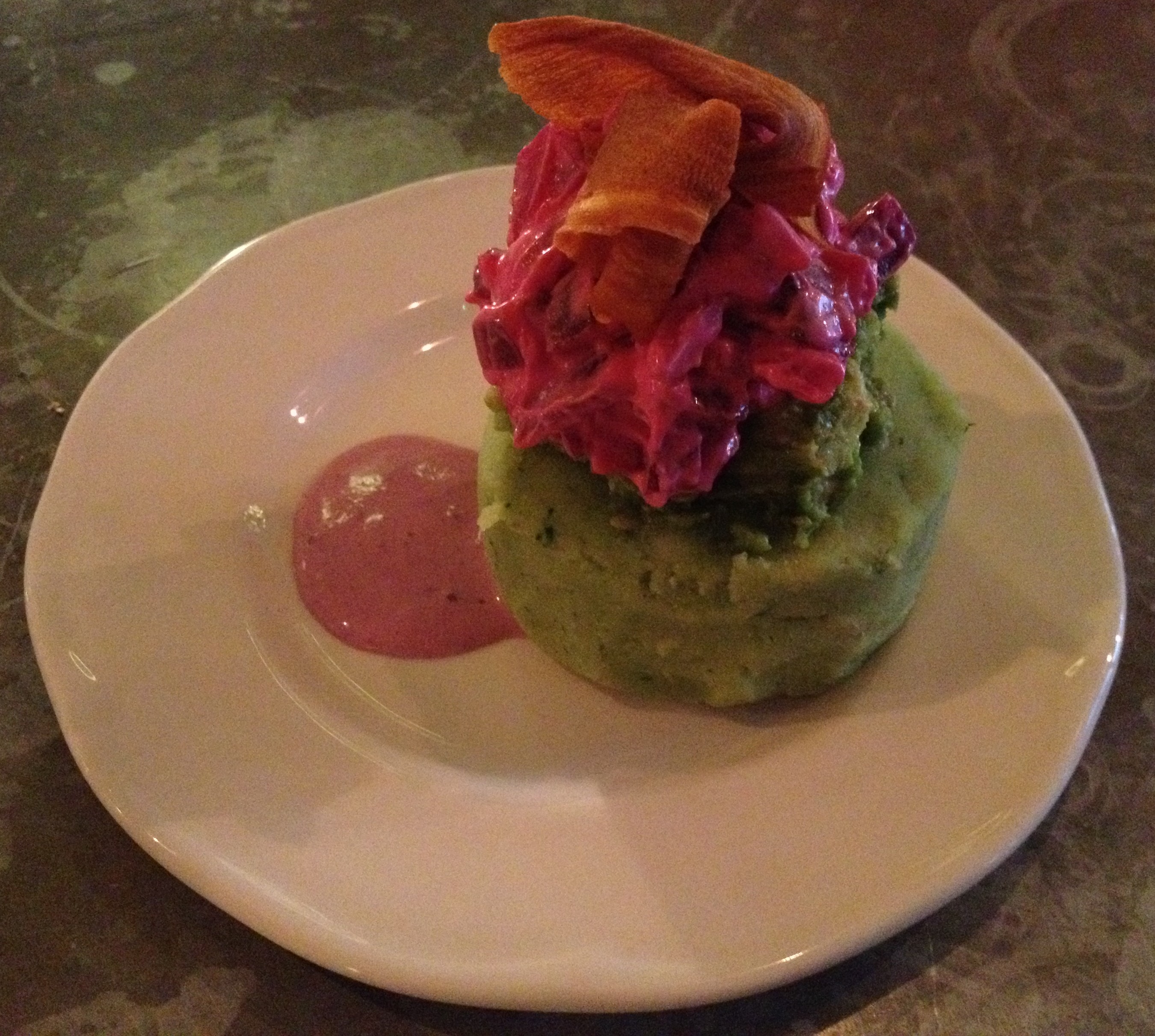 Potato Causa with beetroot