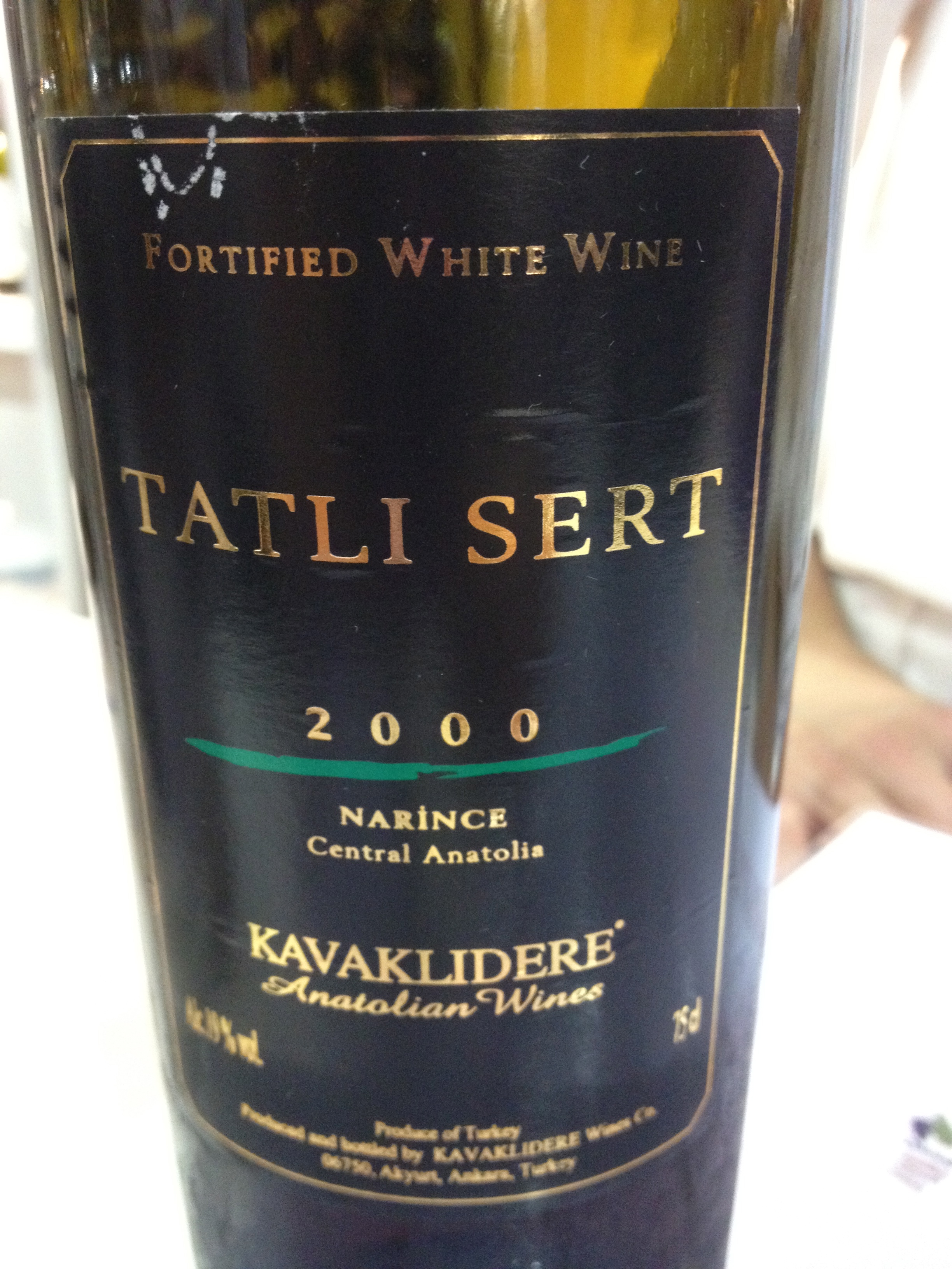 Tatli Sert fortified wine from Narince