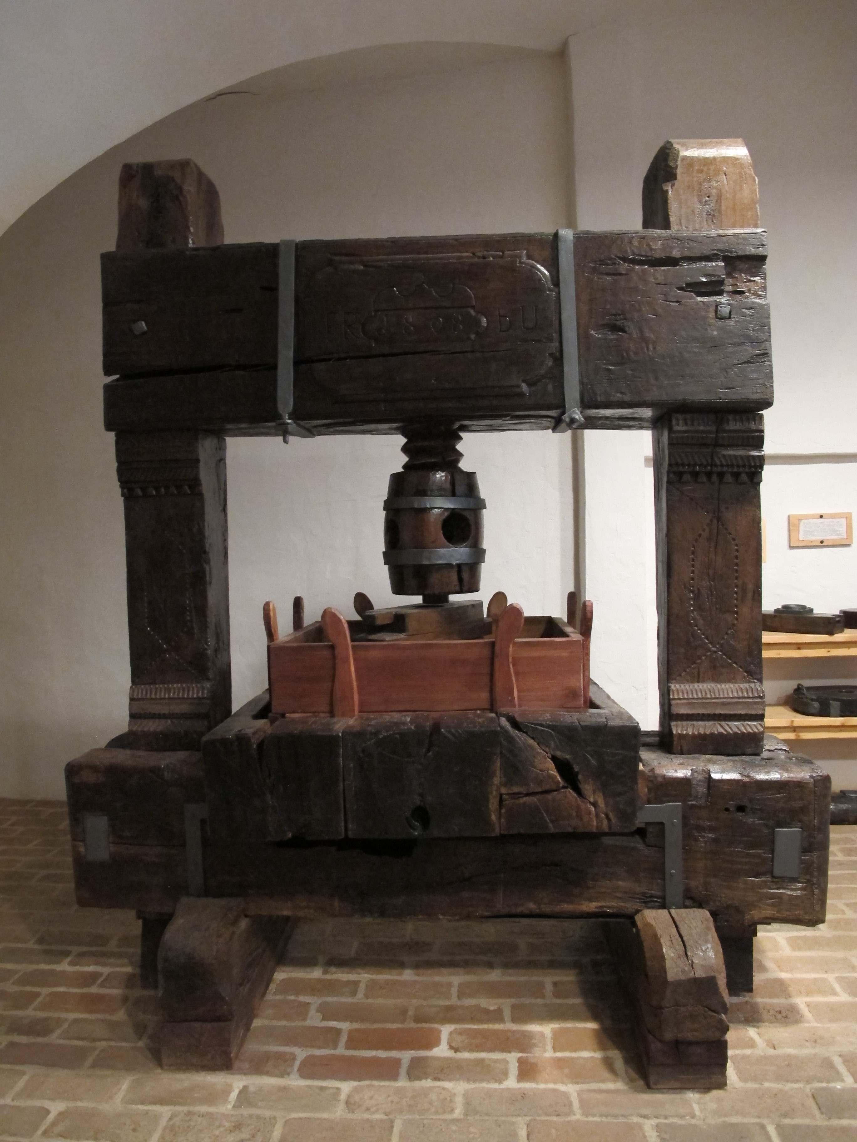 Wooden wine press