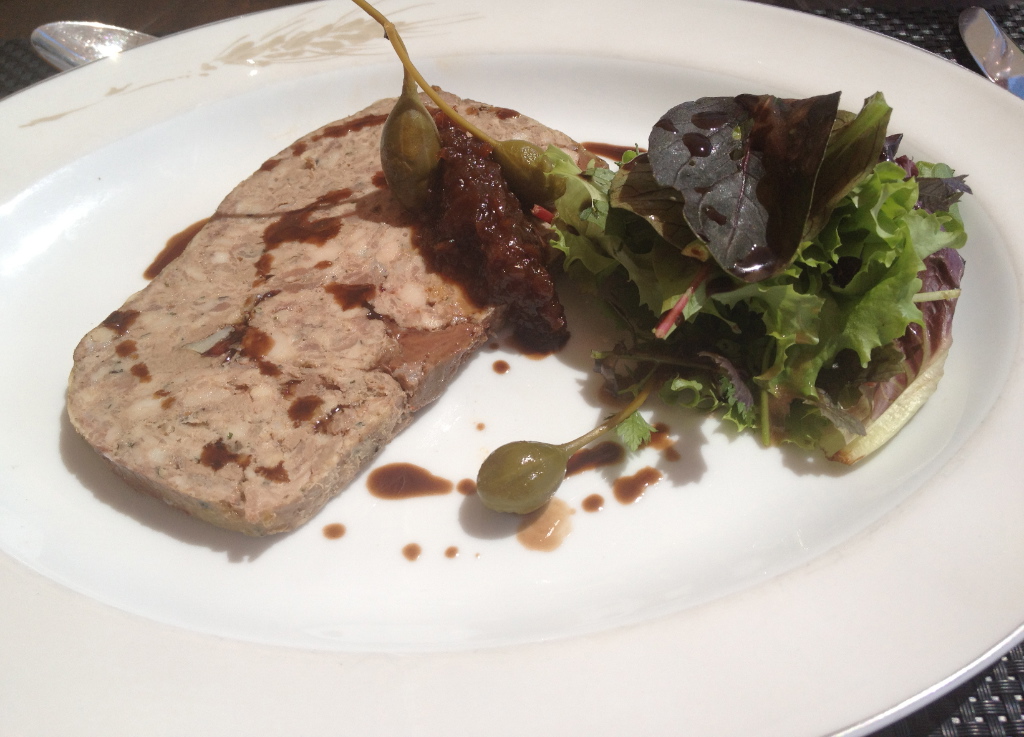 Meat terrine with salad