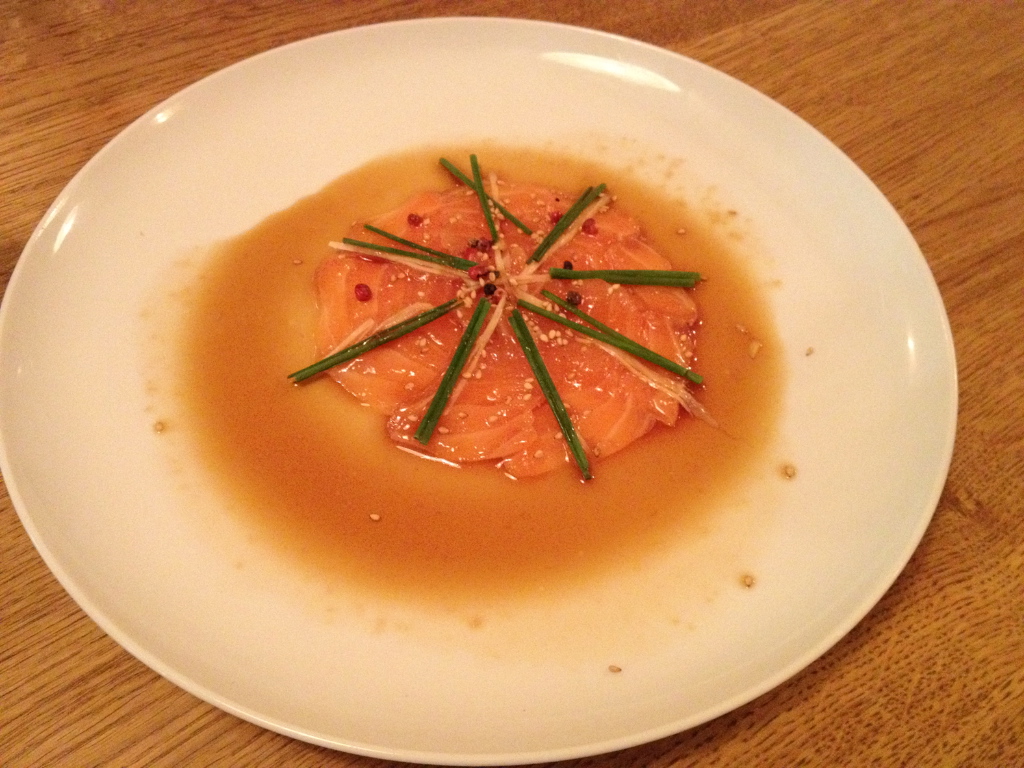 Salmon new style sashimi at Sansho