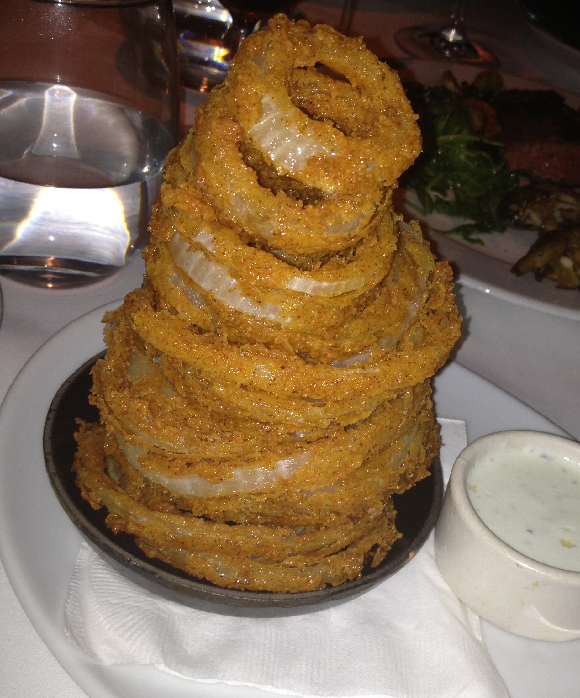 A chimney of onion rings