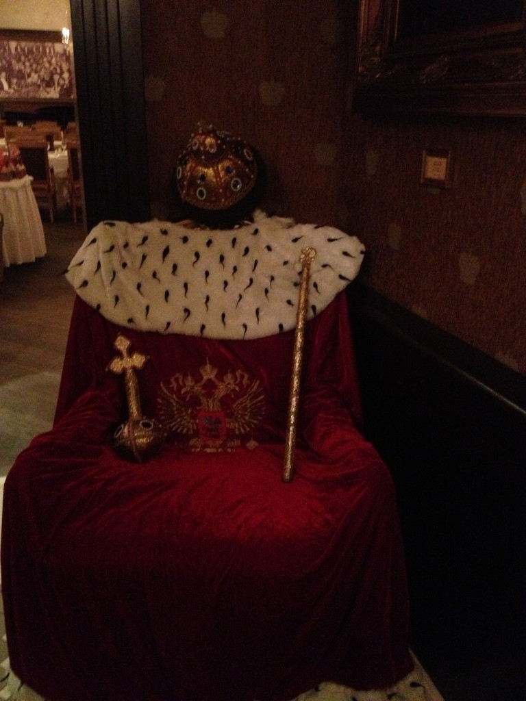 The tsar's seat at Tsar restaurant