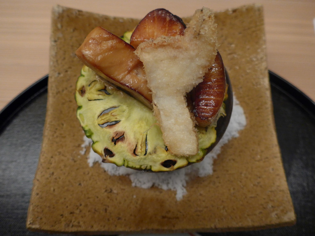 Pineapple, fish and mushroom tempura delight at Kichisen
