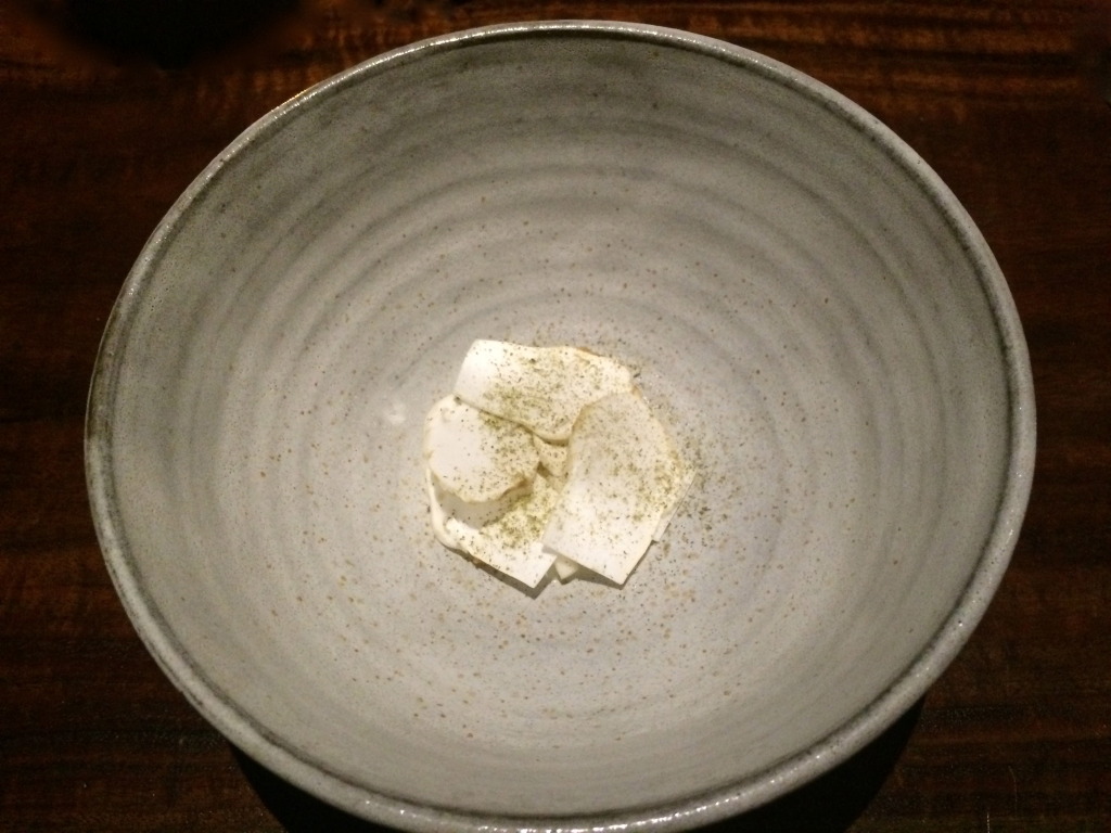 Matsutake with potato-pine needle puree