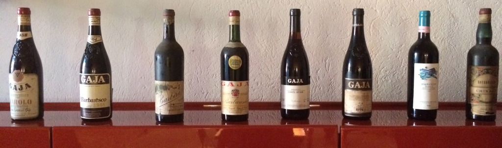 Old labels of Gaja wines