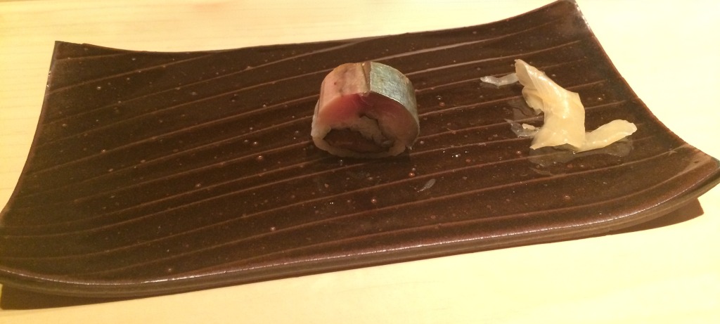 Mackerel roll at sushi Yoshitake