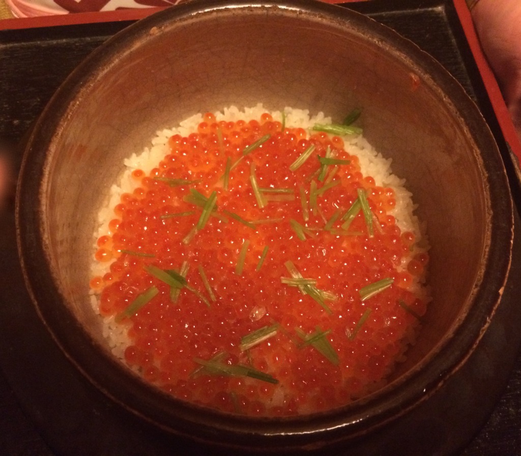 Gohan: steamed rice with salmon roe