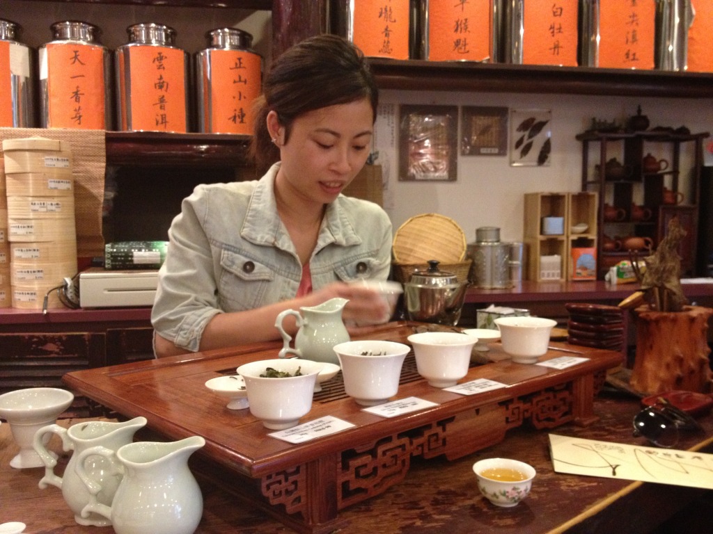 Tea tasting at Lock Cha